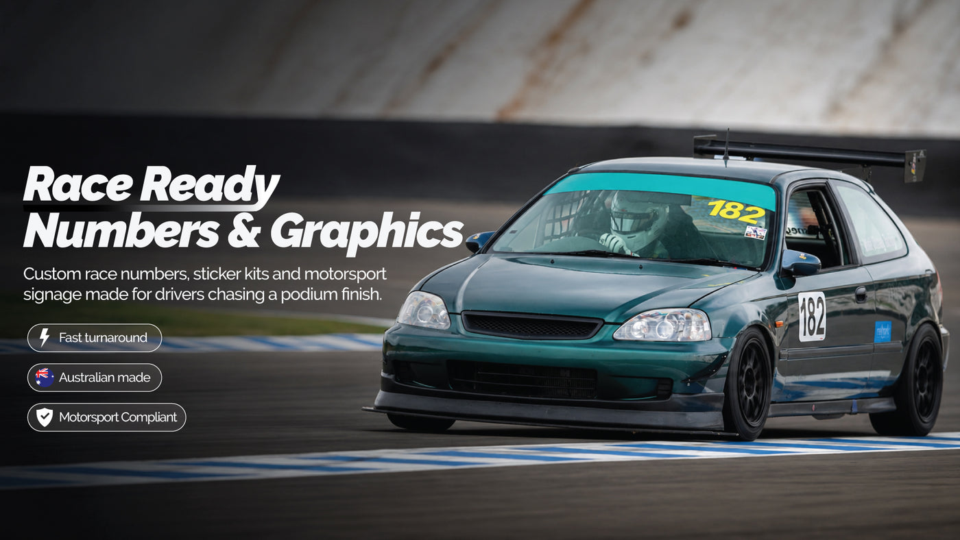 Honda Civic Time Attack - Race Numbers - DayGlo - Stickers - Livery - Graphics