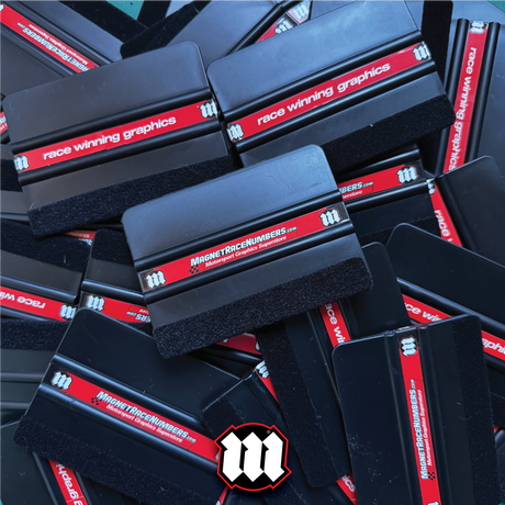 Felt-Tipped Vinyl Squeegee – Black Rubber with Soft Felt Edge