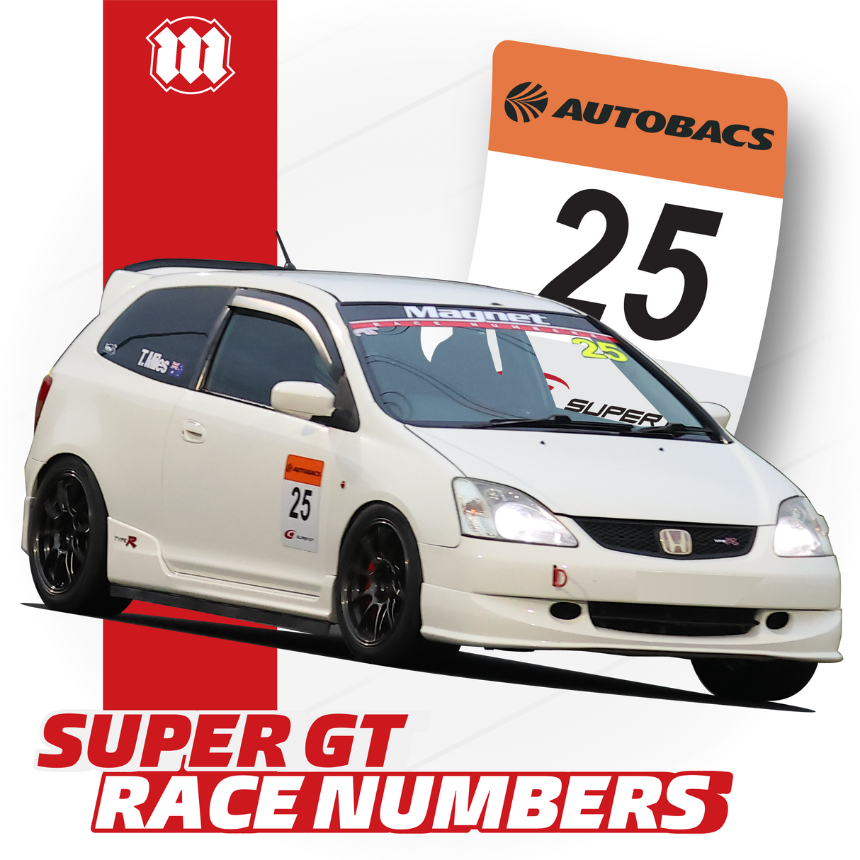 "Super GT Autobacs" Racing Numbers