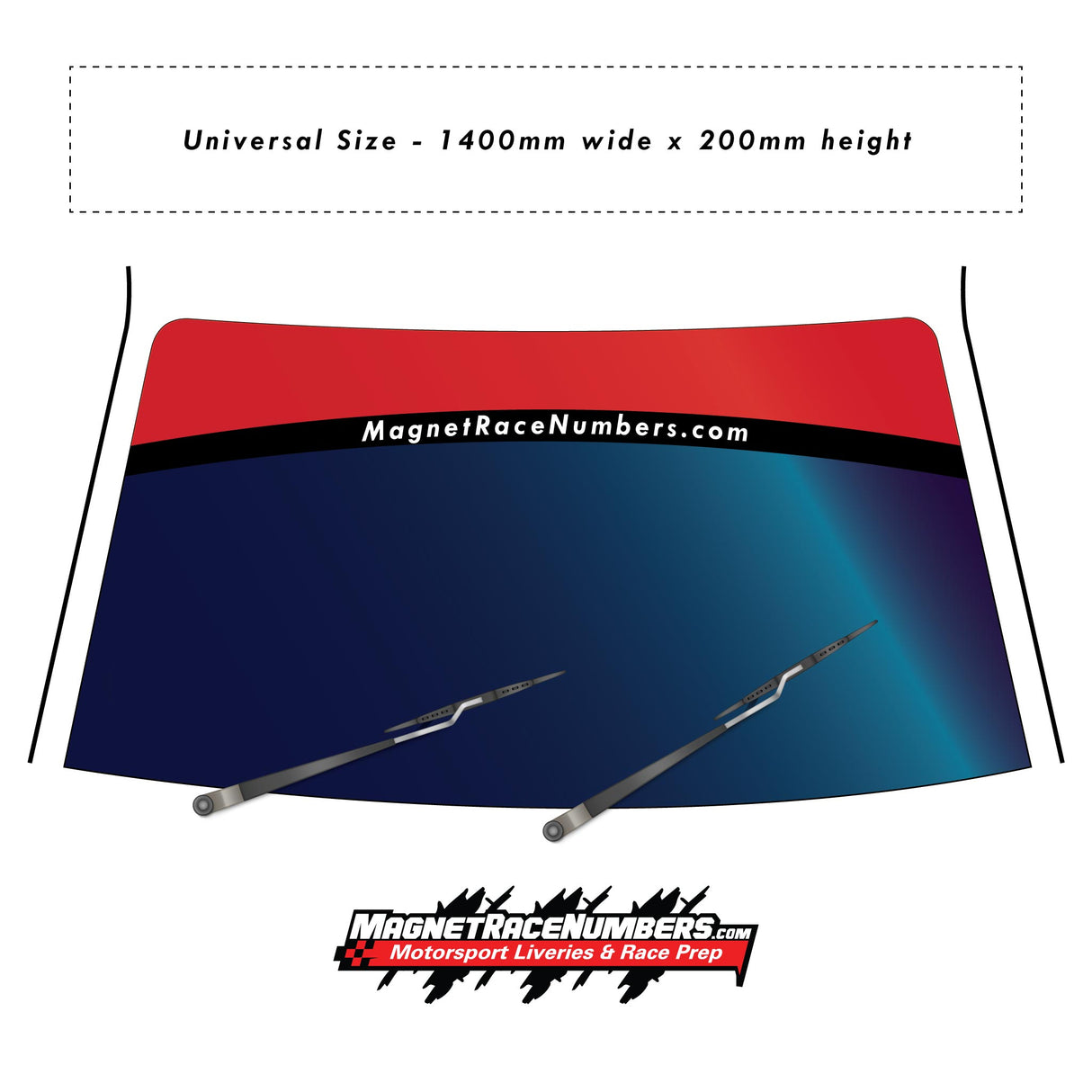 Windscreen Banner with Gloss Black Strip