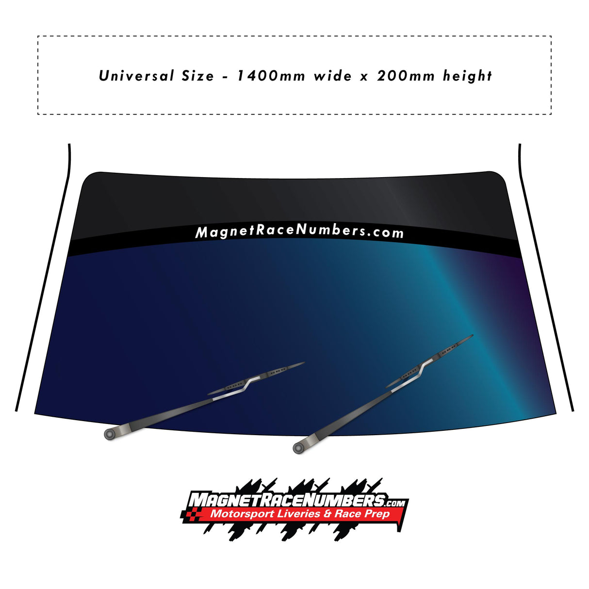 Windscreen Banner with Gloss Black Strip