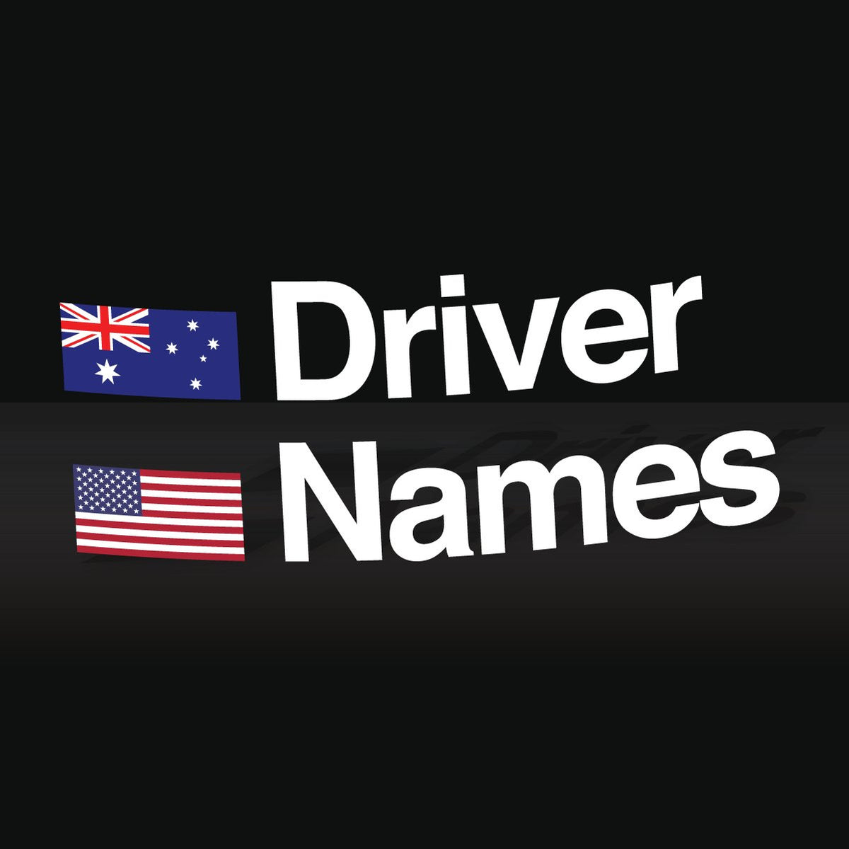 Driver Names and Country Flags - Racing Window Stickers – Magnet Race ...
