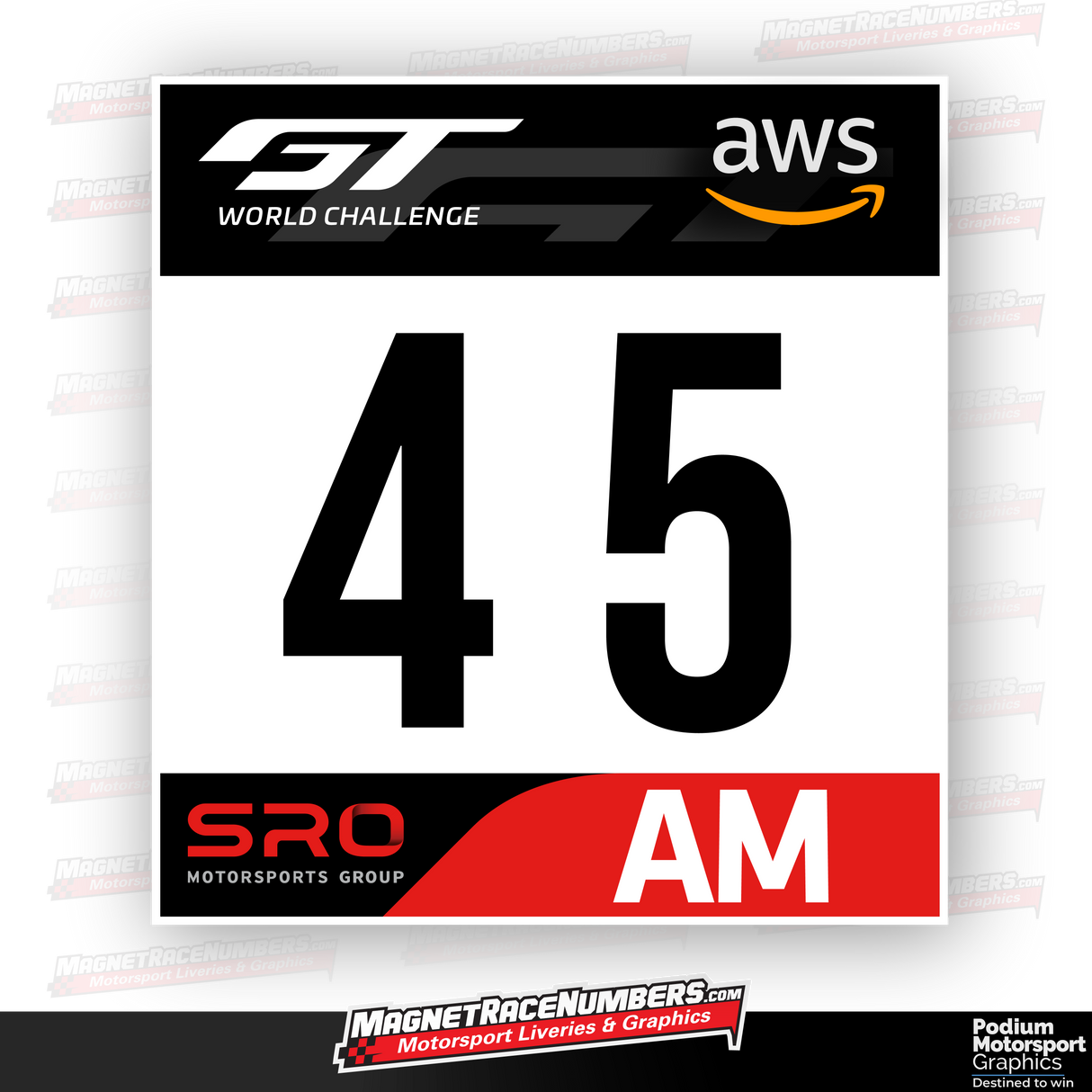 2019 AWS GT World Challenge Number Panels