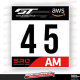 2019 AWS GT World Challenge Number Panels