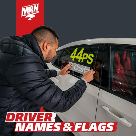 Custom Driver Name & Flag Decals