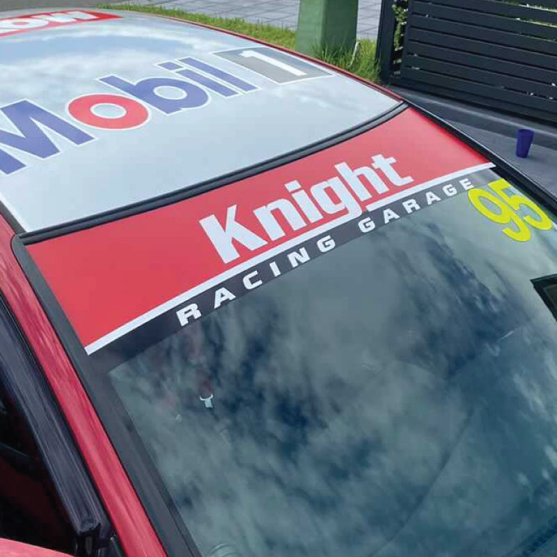 Windscreen Banner with Gloss Black Strip