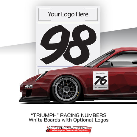 "TRIUMPH" Racing Numbers - White Background