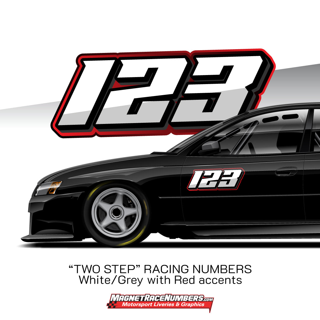 "Two Step" Racing Numbers